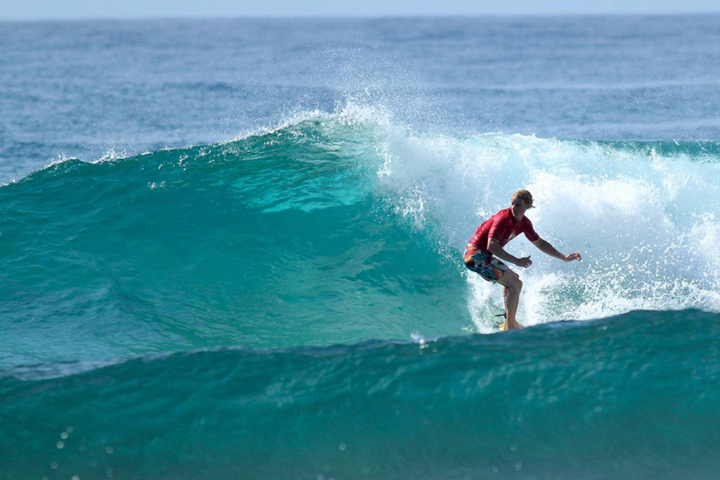 Dries riding a glassy wave